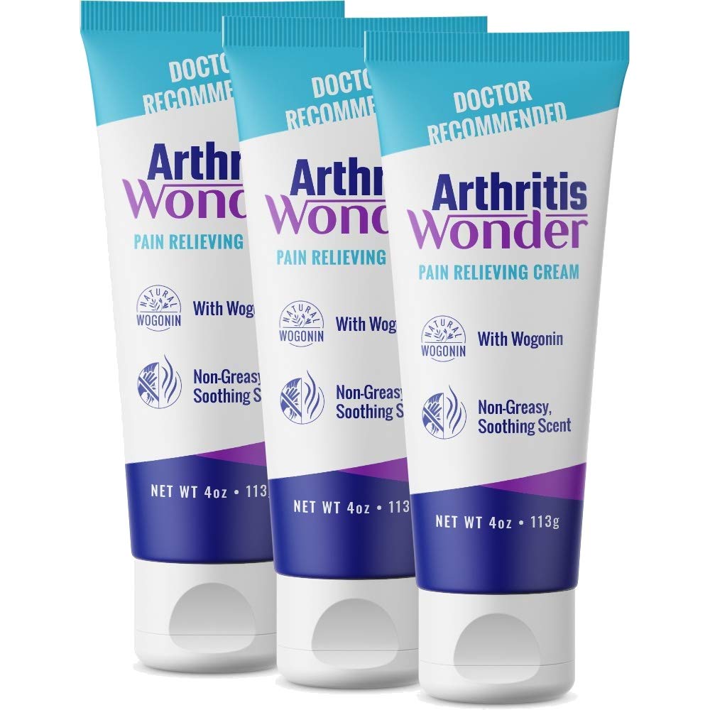 Arthritis Wonder Pain Relief Cream, 4 oz – Arthritis Pain Relief Cream for Hand, Knee, Foot and Wrist Joints – Fast-Acting, Deep Penetrating, Non-Greasy Formula with Natural Wogonin - 3 Pack Arthritis Wonder Au supplements