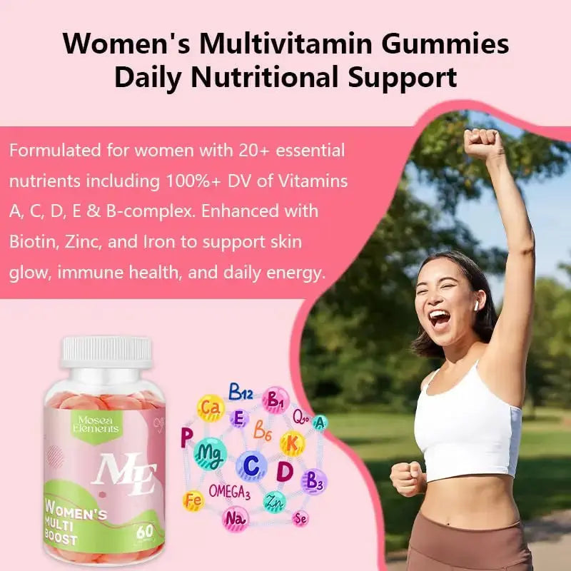 Methylated Multivitamin for Women Gummies，Inositol, Folate, Vitamins A C D3 E B12 K2, Herbal & Mineral Blend, Daily Vegan Gummy MOSEA ELEMENTS Au supplements