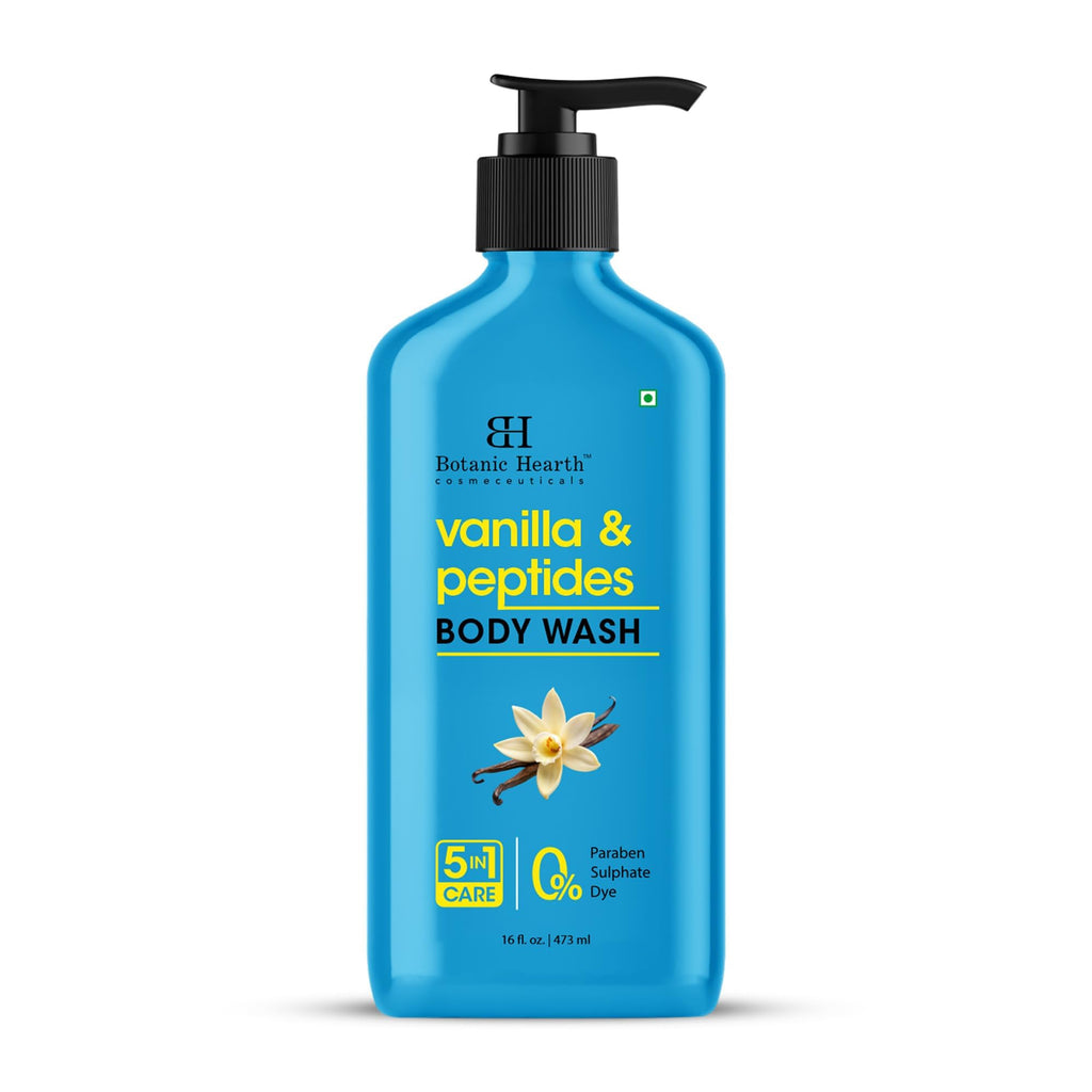 Botanic Hearth Vanilla Body Wash – Hydrating 5-in-1 Shower Gel with Warm Vanilla Aroma