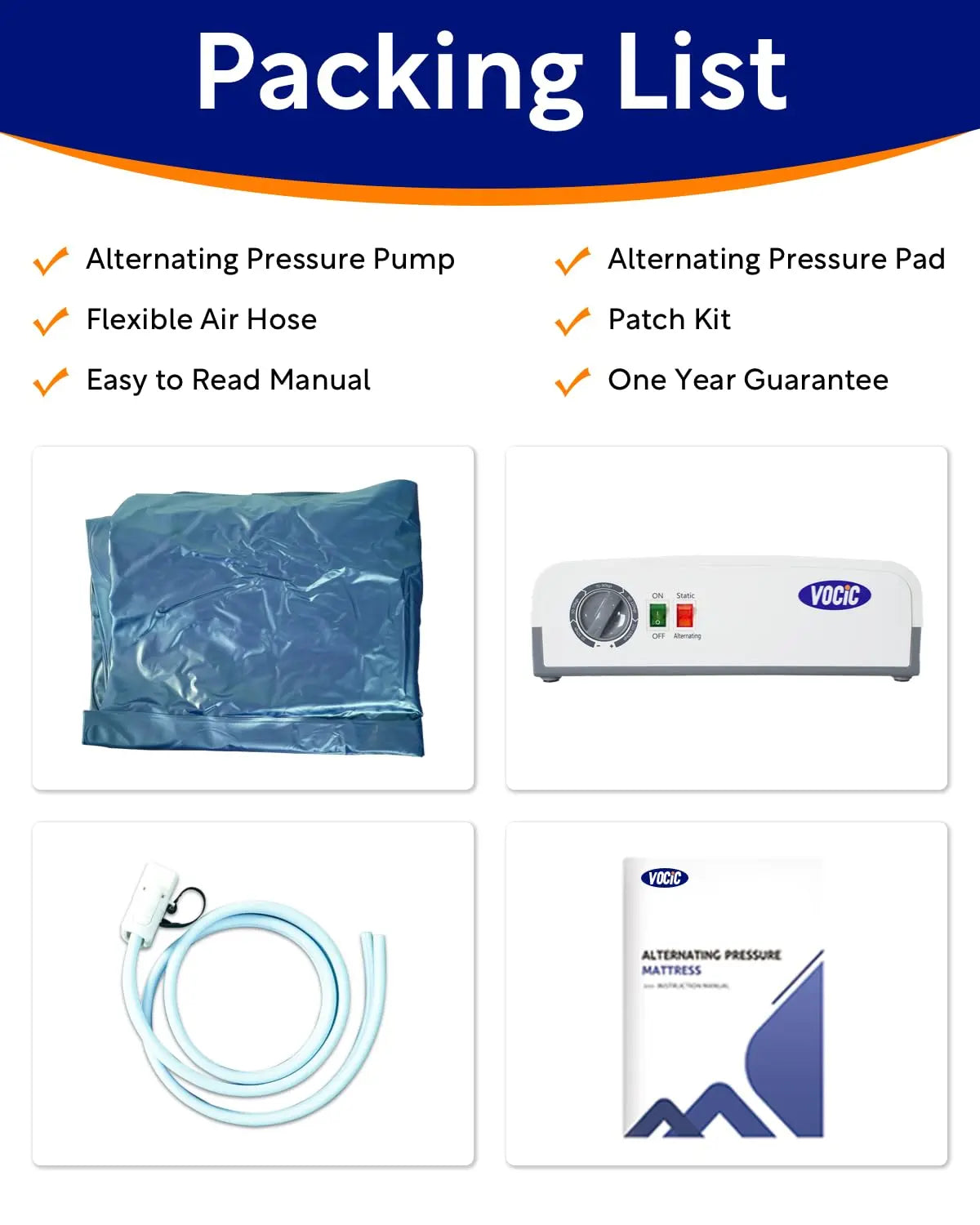 VOCIC Alternating Air Pressure Mattress Pad-with Micro Air Holes & Sleep Mode-Bed Sore VOCIC Au supplements