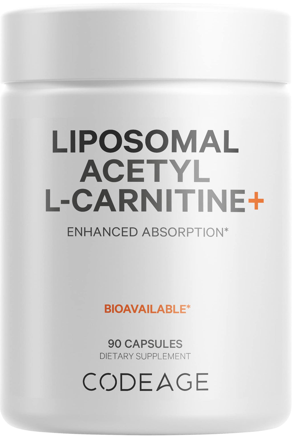 Codeage Liposomal Acetyl-L-Carnitine+ Supplement - 500 mg Acetyl-L-Carnitine per Serving - 3-Month Supply, Liposomal Delivery - Alcar Supplement - L-Carnitine - Non-GMO, Gluten-Free, 90 Capsules Codeage Au supplements
