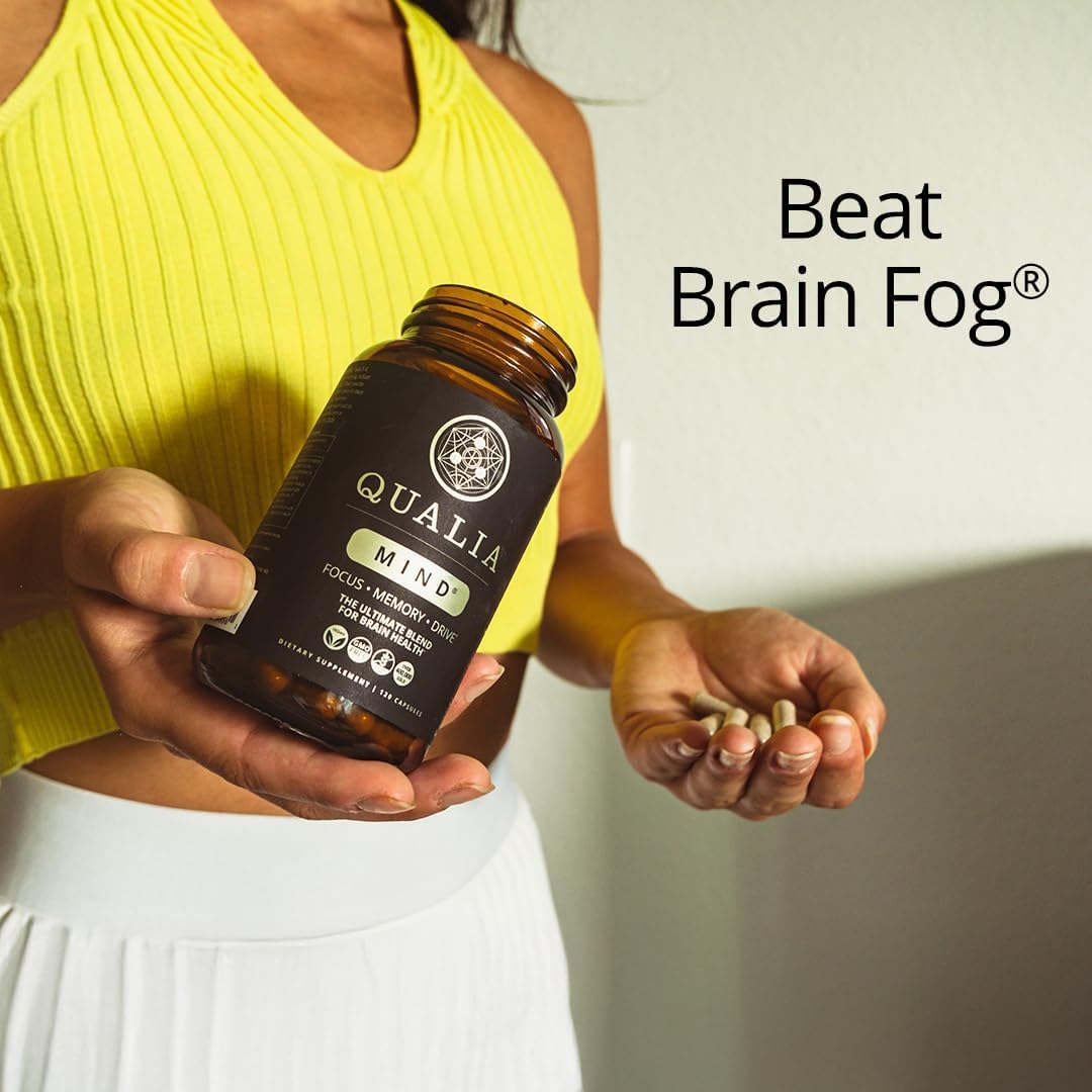 Qualia Mind — Beat Brain Fog | Doctor-Formulated Premium Brain Nourishment | Fuel Focus, Drive & Energy | 32 Ingredients Including Lion’s Mane, Cognizin™️, Ginkgo & More| 2 Week Supply* QUALIA LIFE SCIENCES Au supplements