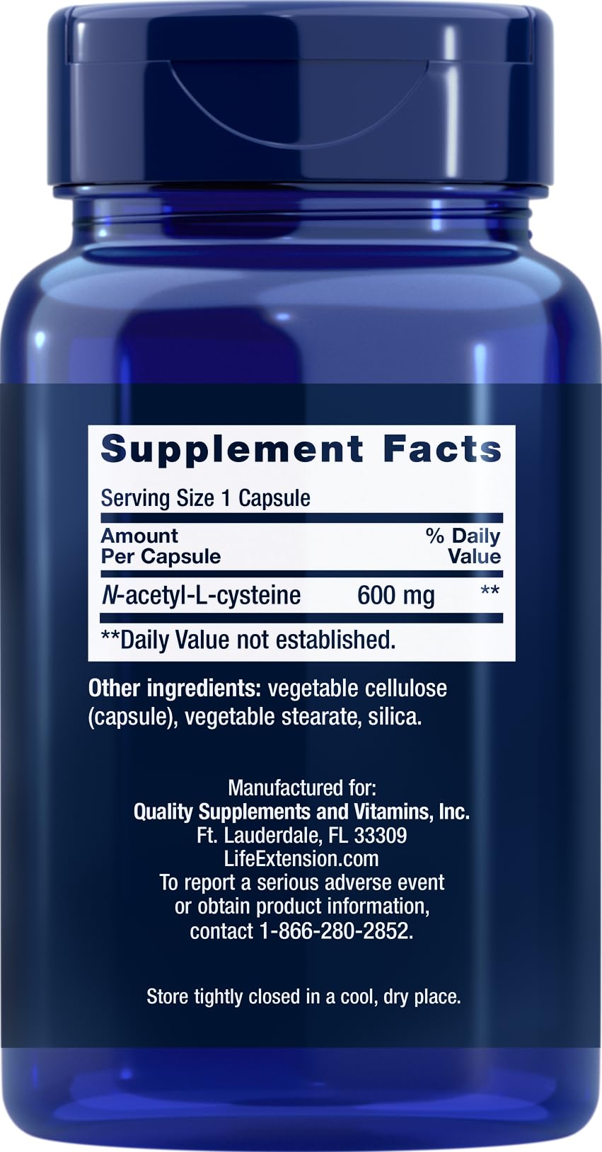 Life Extension N-Acetyl-L-Cysteine (NAC) 600mg, 150 Capsules