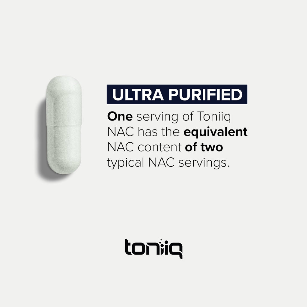 Toniiq 1300mg NAC - 4 Month Supply - Min. 98%+ Tested Purity - Ultra High Strength Bioavailable NAC Cysteine Supplement - 240 Vegetarian N Acetyl Cysteine Capsules -Lab Tested TQ Toniiq Au supplements