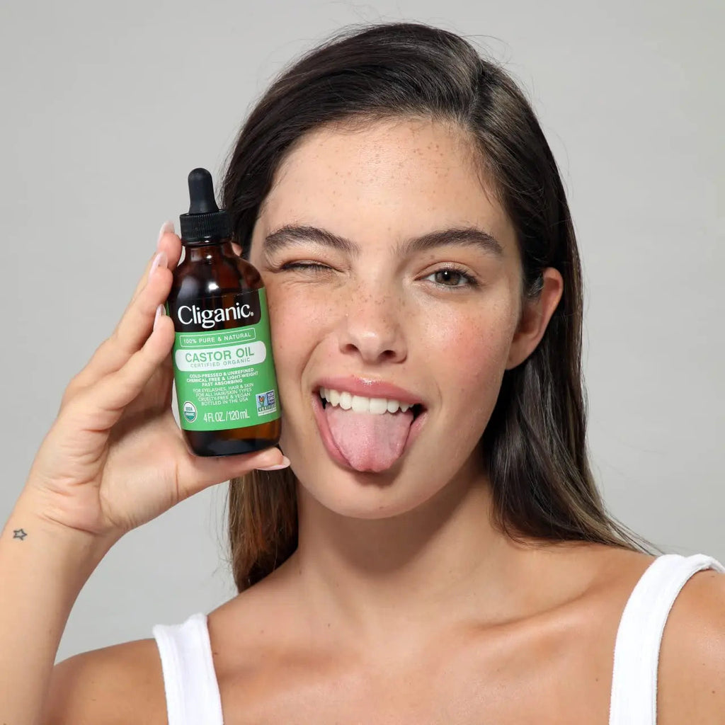 Cliganic Organic Castor Oil, 100% Pure (4oz with Eyelash Kit) - For Eyelashes, Eyebrows, Hair & Skin Cliganic Au supplements
