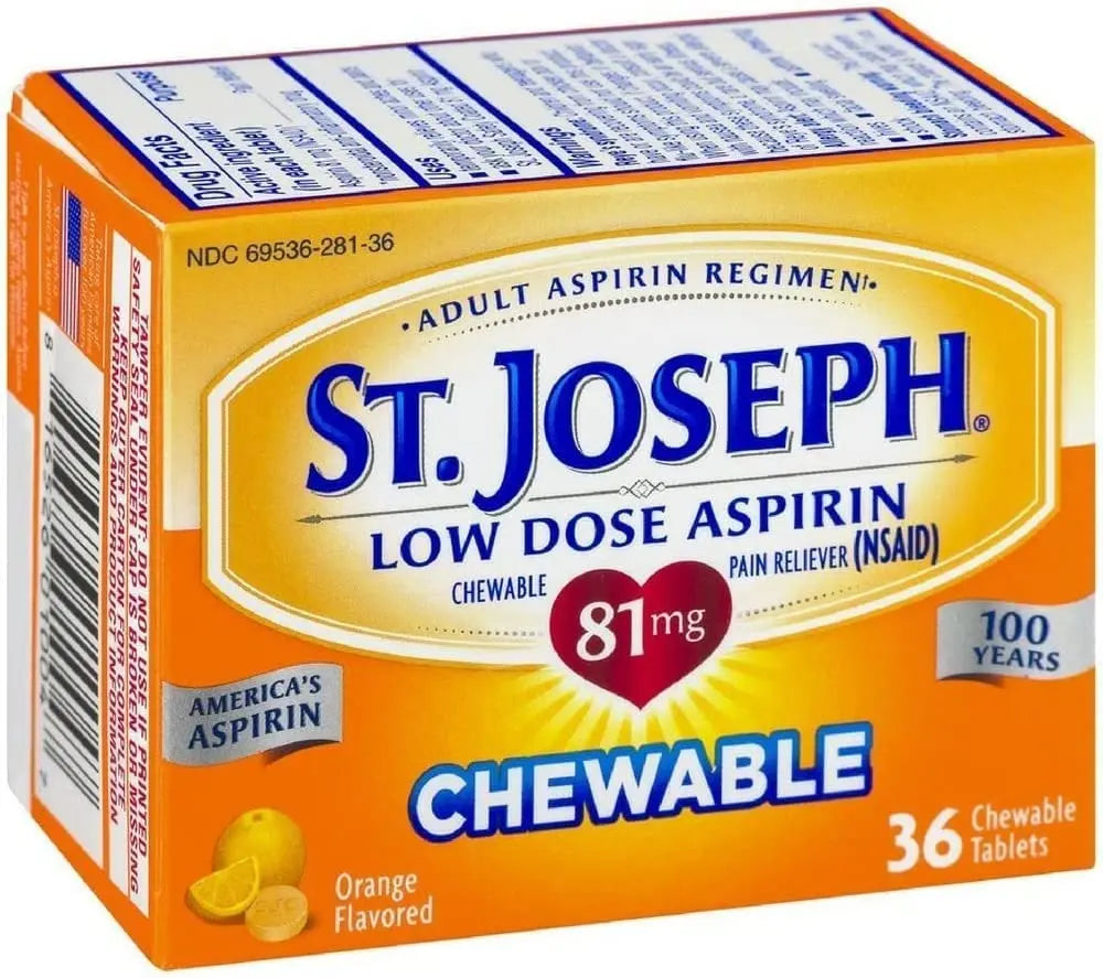 St. Joseph St. Joseph Aspirin Chewable Orange, Orange 36 tabs 81 mg(Pack of 3) St. Joseph Au supplements