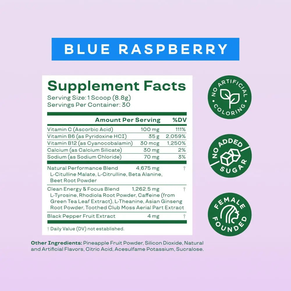 Bloom Nutrition High Energy Pre Workout Powder (Blue Raspberry) - Amino Energy Bloom Nutrition Au supplements