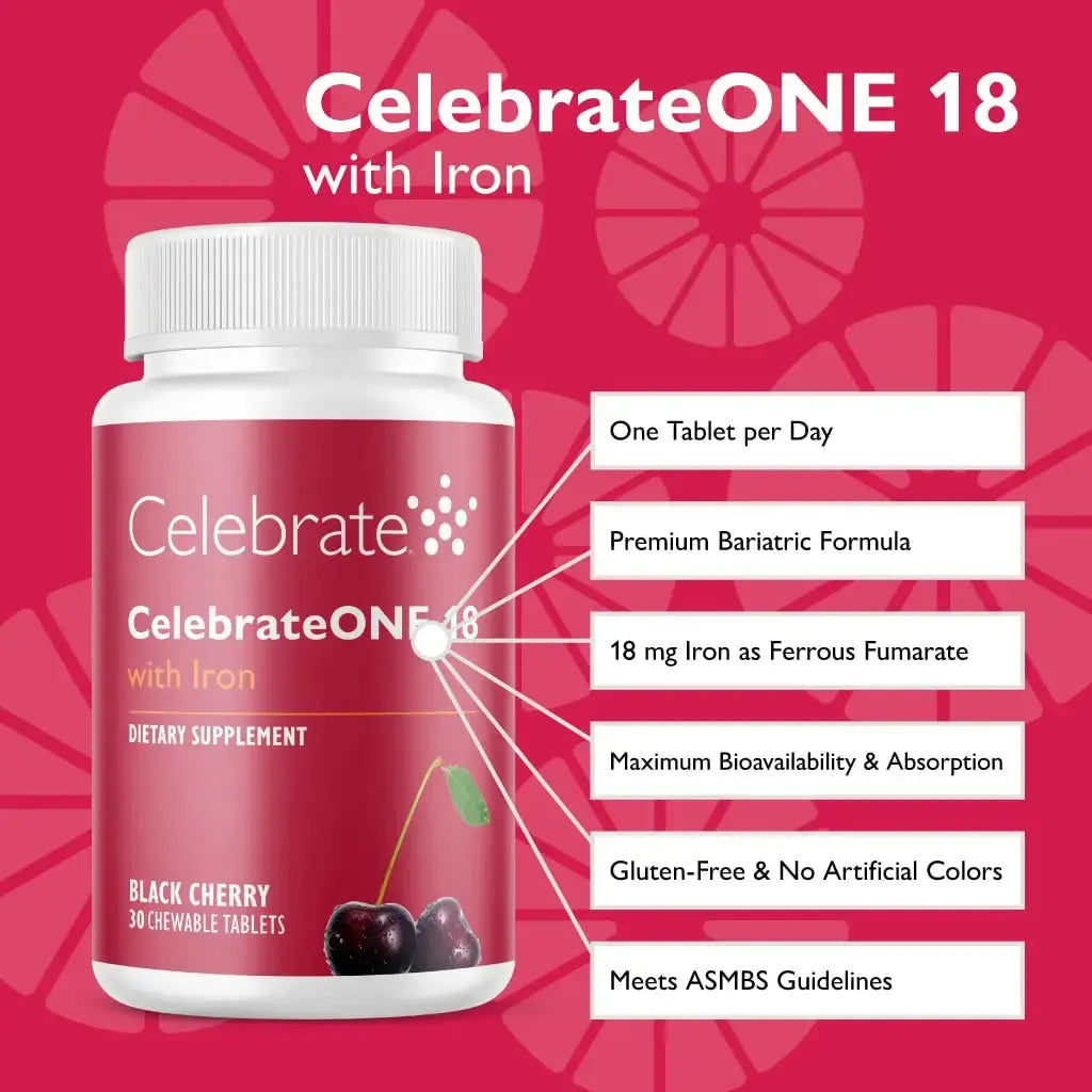 Celebrate Vitamins CelebrateONE Bariatric Multivitamin 18mg Iron & Balance Probiotic + Prebiotic Capsules Bundle – Supports Digestive Health, Iron Levels Celebrate Bariatric Supplements Au supplements