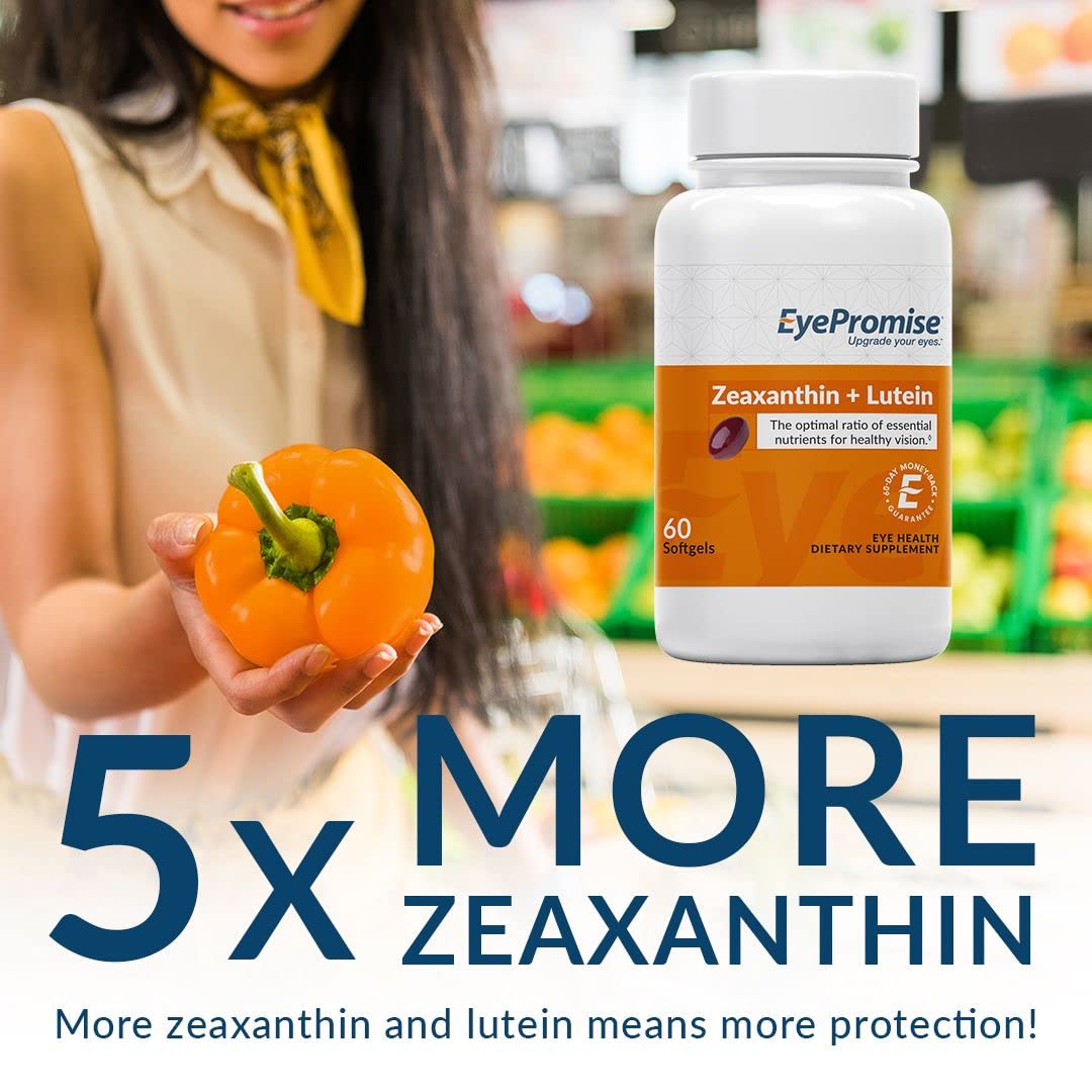 EyePromise Zeaxanthin + Lutein Eye Vitamin - 60 Softgels Capsules Made with Natural Ingredients for Diets Including Gluten Free and Vegetarian