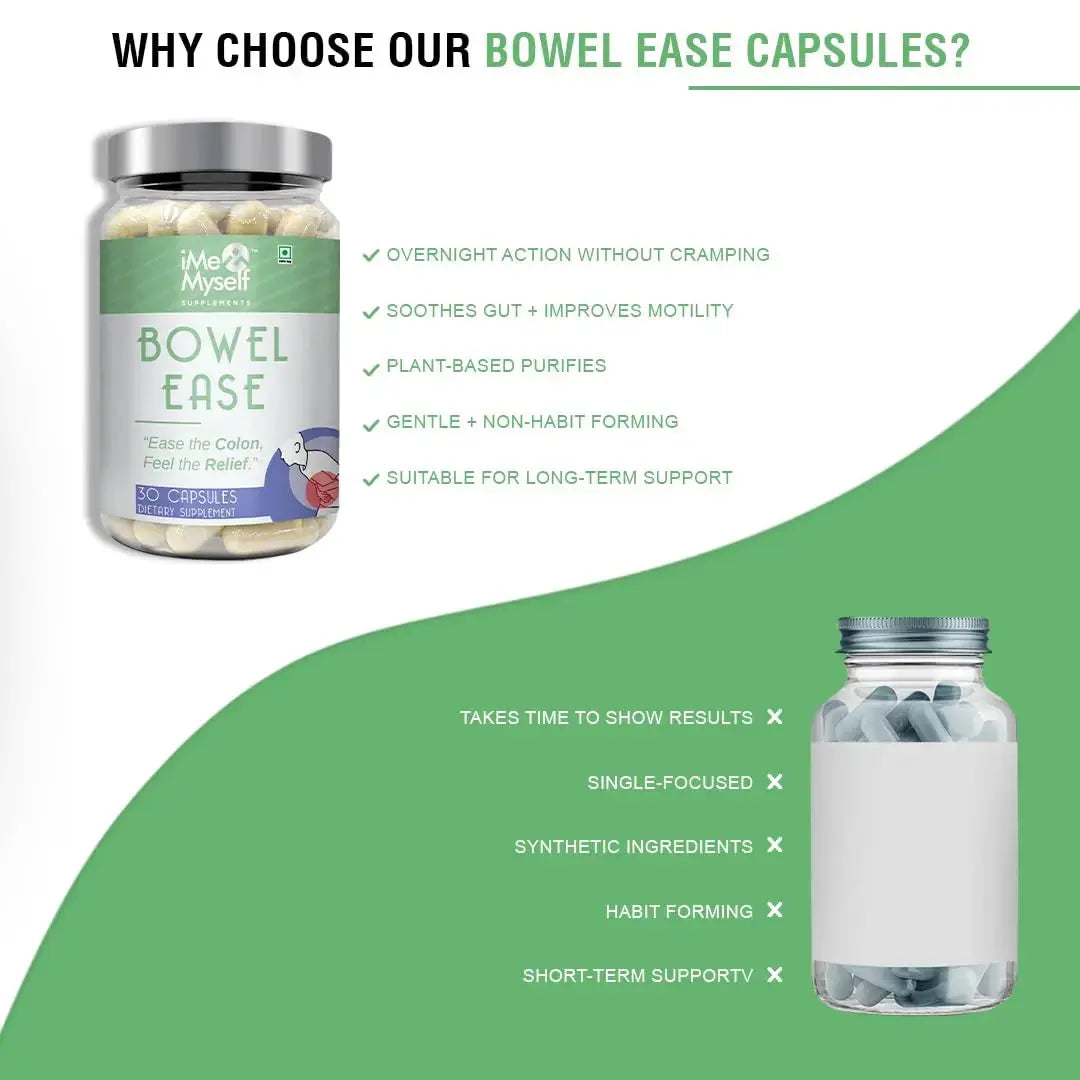 iMeMyself Bowel Ease – 30 Plant-Based Capsules | Gentle Bowel Support with Herbal Extracts & Vitamins iMeMyself Au supplements