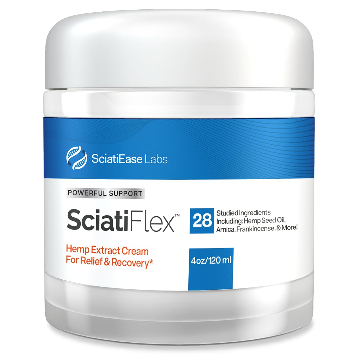 SciatiFlex Topical Sciatic Cream - Maximum Strength Hemp Cream with Arnica Extract, Shea Butter & Aloe Vera - Help with Nerve Discomfort in Lower Back, Hips, Buttocks, Legs & Feet - 4oz SciatiEase Au supplements