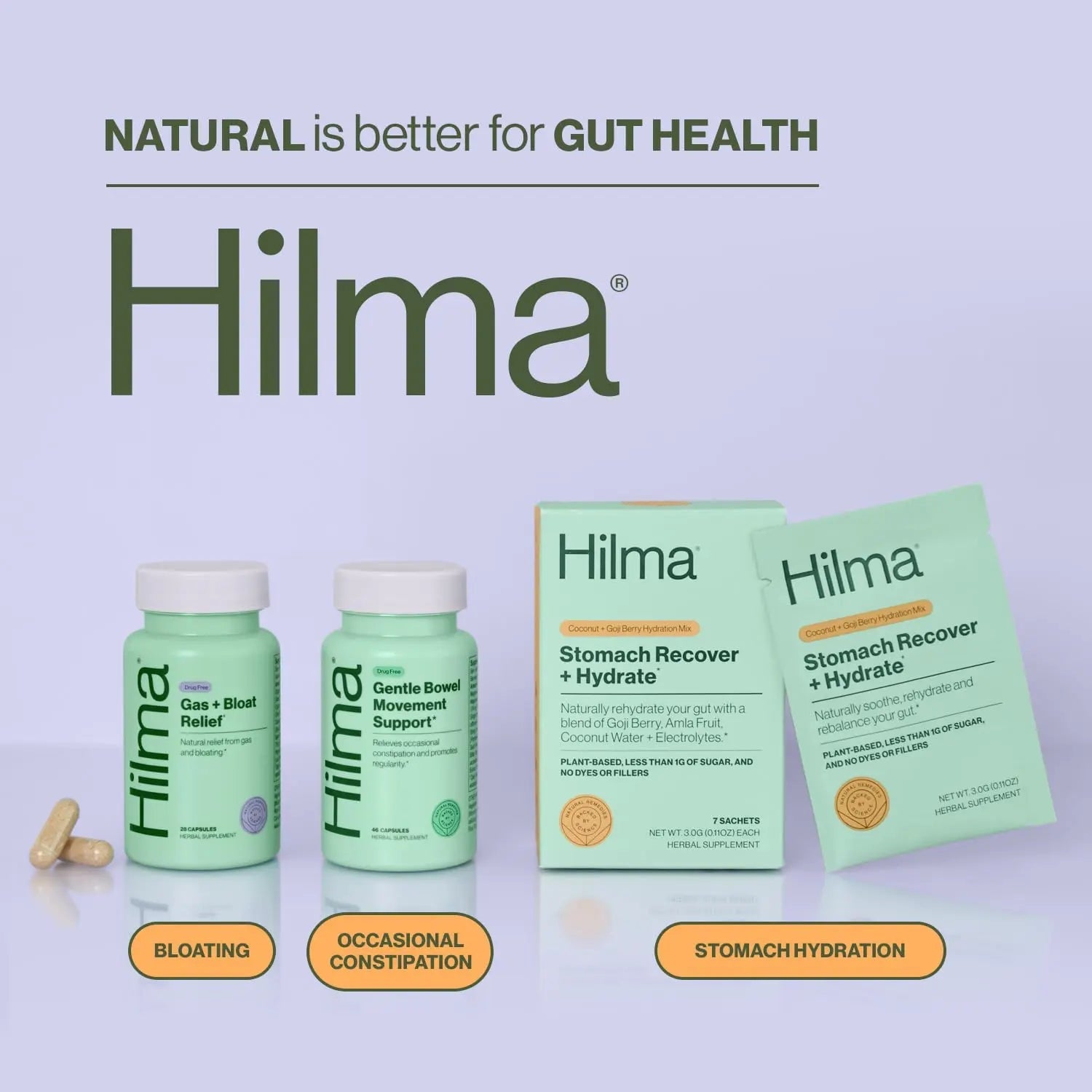 Hilma Natural Gas & Bloating Relief - with Lemon Balm, Fennel & Peppermint Leaf - Doctor Hilma Au supplements