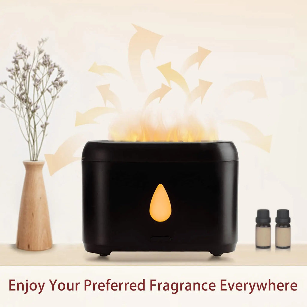 200ml Compact Small Flame Diffuser for Essential Oil (Black) Phimuezl Au supplements