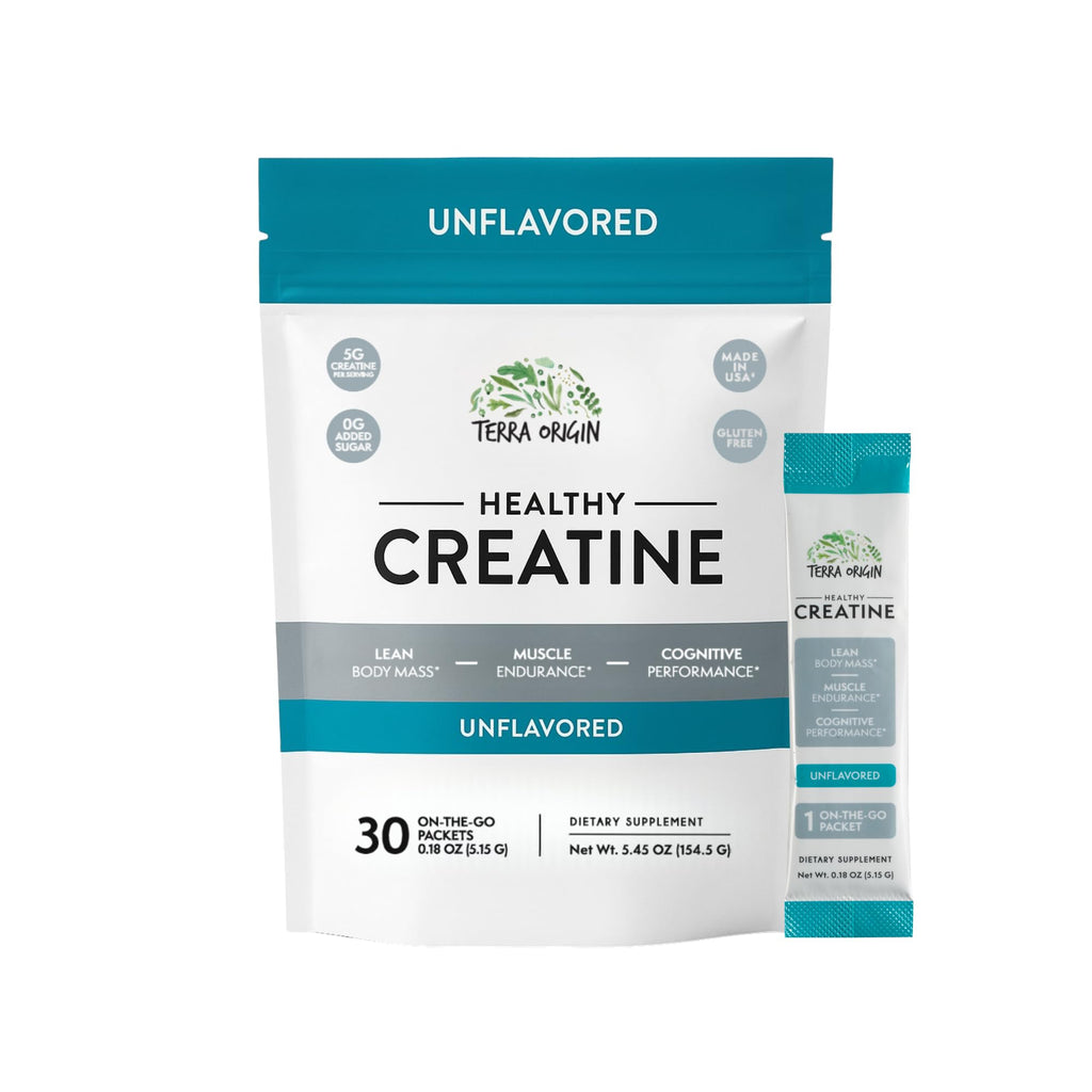 TERRA ORIGIN Healthy Creatine Micronized Monohydrate Powder | 30 Stick Packs | Support for Muscle and Cognitive Performance* | Supplement for Women and Men