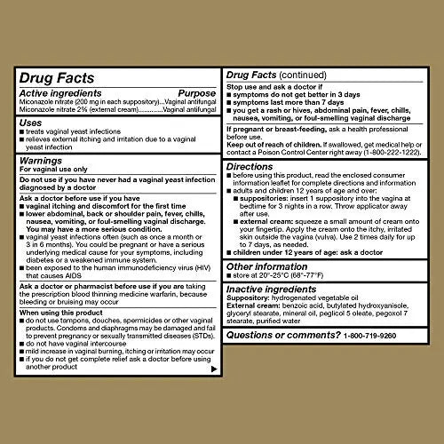 GoodSense Miconazole Nitrate Vaginal Suppositories (200 mg) and Miconazole Nitrate Cream (2%) GoodSense Au supplements