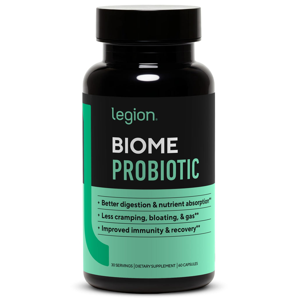 LEGION Biome Probiotic - Natural Probiotics Gut Health Supplement for Women & Men - Probiotic Nutritional Supplements Help Reduce Bloating, Cramping & Gas - Colon Health Probiotic Pills, 30 Servings LEGION Au supplements