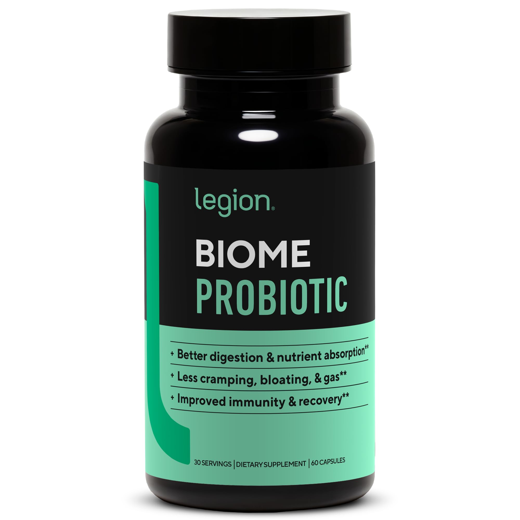 LEGION Biome Probiotic - Natural Probiotics Gut Health Supplement for Women & Men - Probiotic Nutritional Supplements Help Reduce Bloating, Cramping & Gas - Colon Health Probiotic Pills, 30 Servings LEGION Au supplements