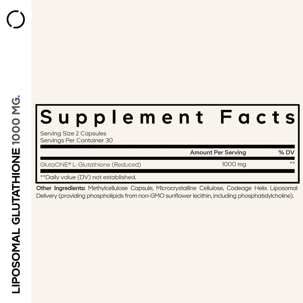 Codeage Liposomal Glutathione 1000 mg Supplement, High-Potency Reduced L-Glutathione - Liposomal Delivery - Phospholipids - Non-GMO, Gluten-Free - 60 Capsules Codeage Au supplements