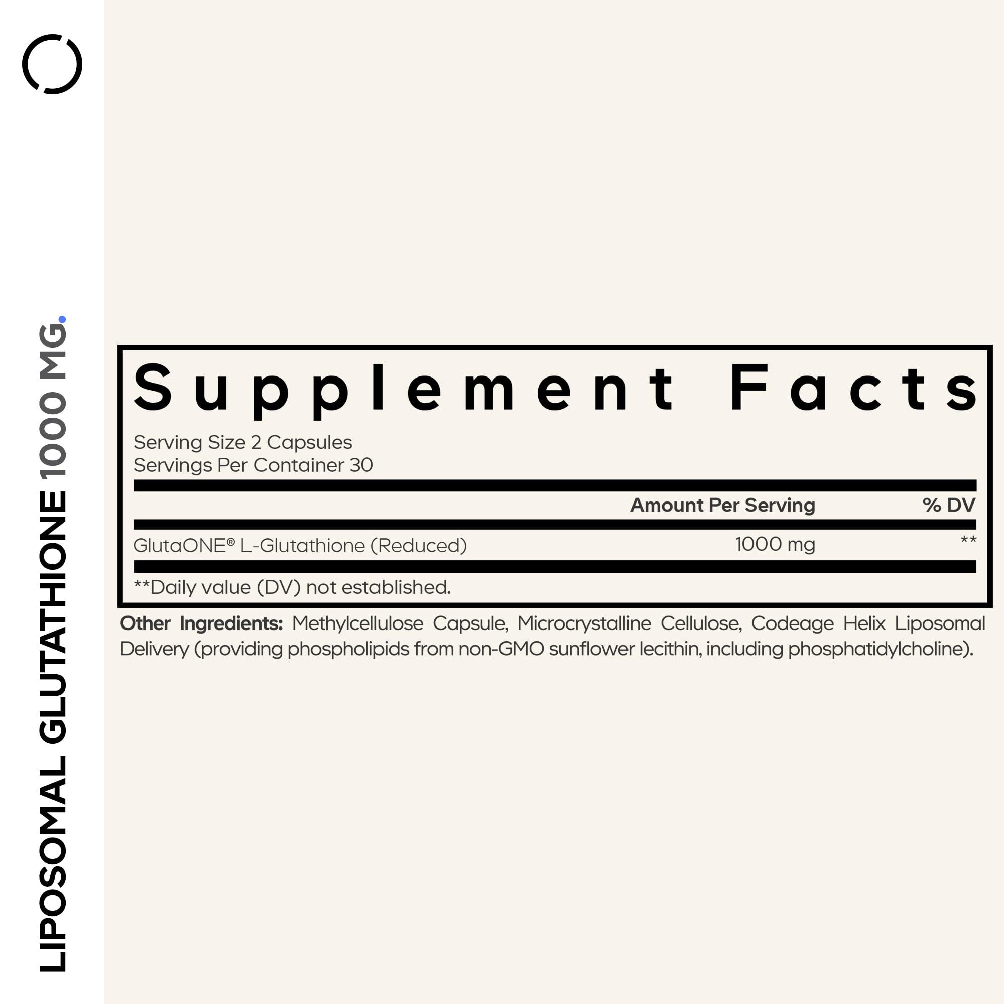 Codeage Liposomal Glutathione 1000 mg Supplement, High-Potency Reduced L-Glutathione - Liposomal Delivery - Phospholipids - Non-GMO, Gluten-Free - 60 Capsules Codeage Au supplements