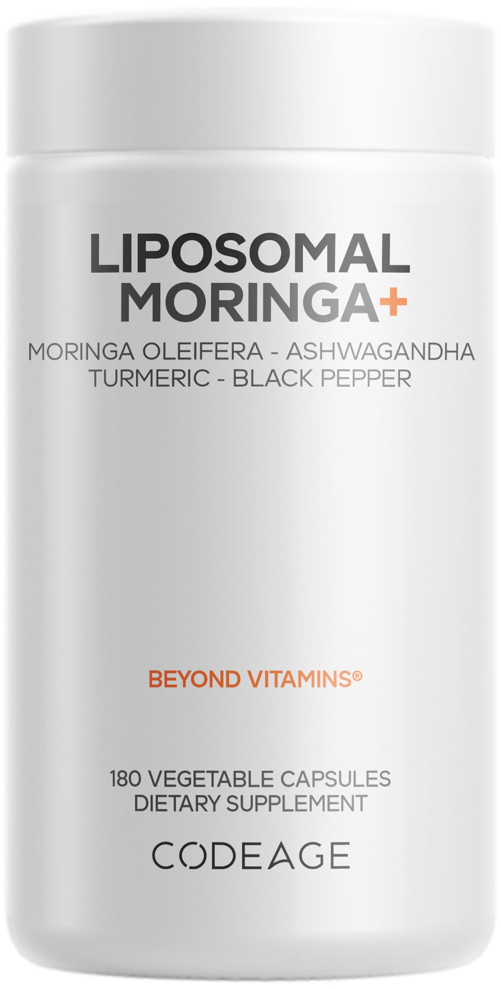Codeage Liposomal Moringa+ Supplement, 400mg Moringa 50:1 Extract - Turmeric, Ashwagandha, Black Pepper, 3-Month Supply, Vegan Moringa Powder - 180 Capsules Codeage Au supplements