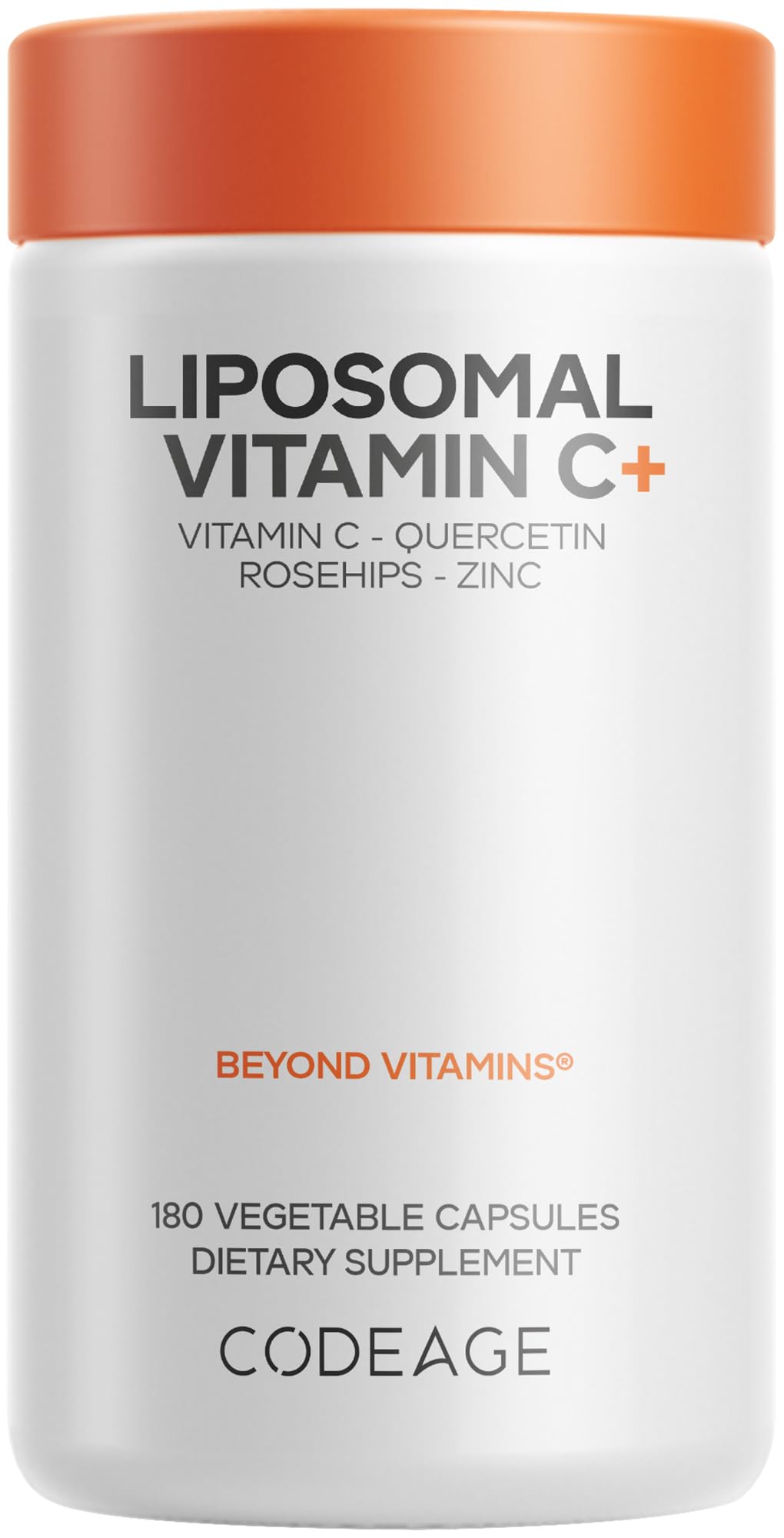 Codeage Liposomal Vitamin C 1500mg with Zinc, Elderberry, Citrus Bioflavonoids Grapefruit, Lemon, Orange Powder, Quercetin & Rose Hips Fruit – Vegan Supplement - Non-GMO, Vegan Pills, 180 Capsules Codeage Au supplements