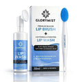GloryMist All In One Lip Wash & Silicone Brush – Hydrating, Brightening & Exfoliating foaming Cleanser for Dry