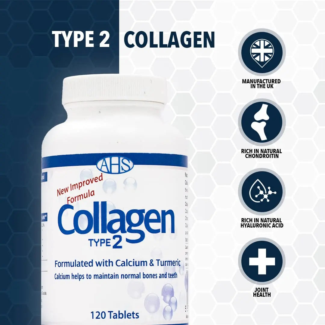 AHS Collagen Type 2 120 Tablets - 4500MG Per Day - Formulated with Calcium and Turmeric AHS Au supplements
