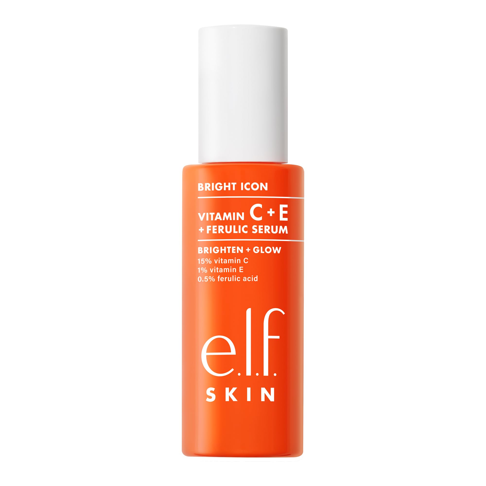 e.l.f. SKIN Bright Icon Vitamin C + E + Ferulic Serum, Brightening & Soothing Face Serum, Helps Even Skin Tone