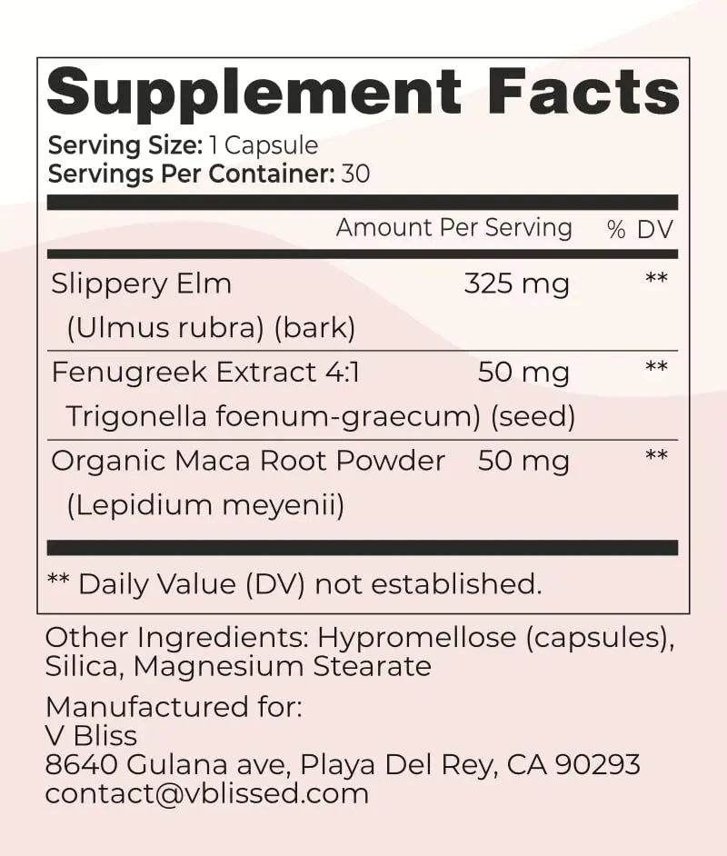 V Bliss Slippery Babe Vaginal Moisturizer Capsules | Relieves Vaginal Dryness with Slippery Elm V Bliss Au supplements
