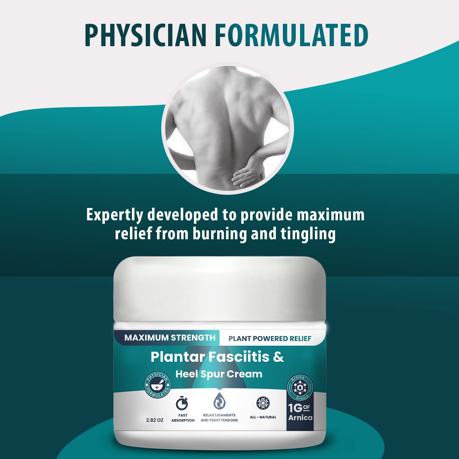M PAIN MANAGEMENT TECHNOLOGIES Plantar Fasciitis And Heel Spur Cream By PMT - Cream For Foot Relief. High Concentration of Arnica; Vitamin B6, MSM, Glucosamine - To Soothe and Relieve - 2.82 OZ M PAIN MANAGEMENT TECHNOLOGIES Au supplements