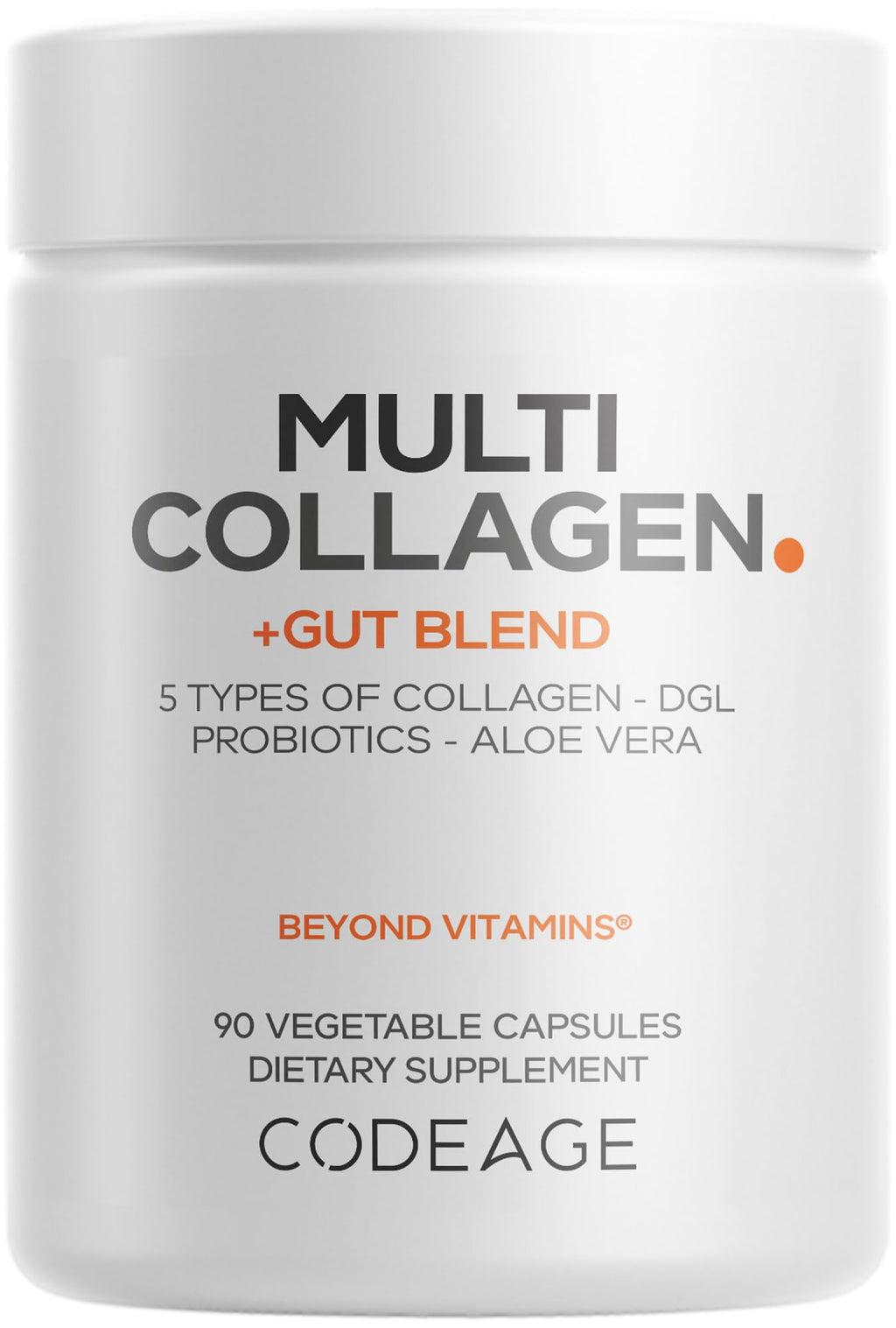 Codeage Multi Collagen + Gut Blend Supplement - Digestive Probiotics, DGL Licorice, Aloe Vera, Organic Peppermint Leaf, Slippery Elm - Hydrolyzed Bovine Collagen Pills - Non-GMO - 90 Capsules Codeage Au supplements