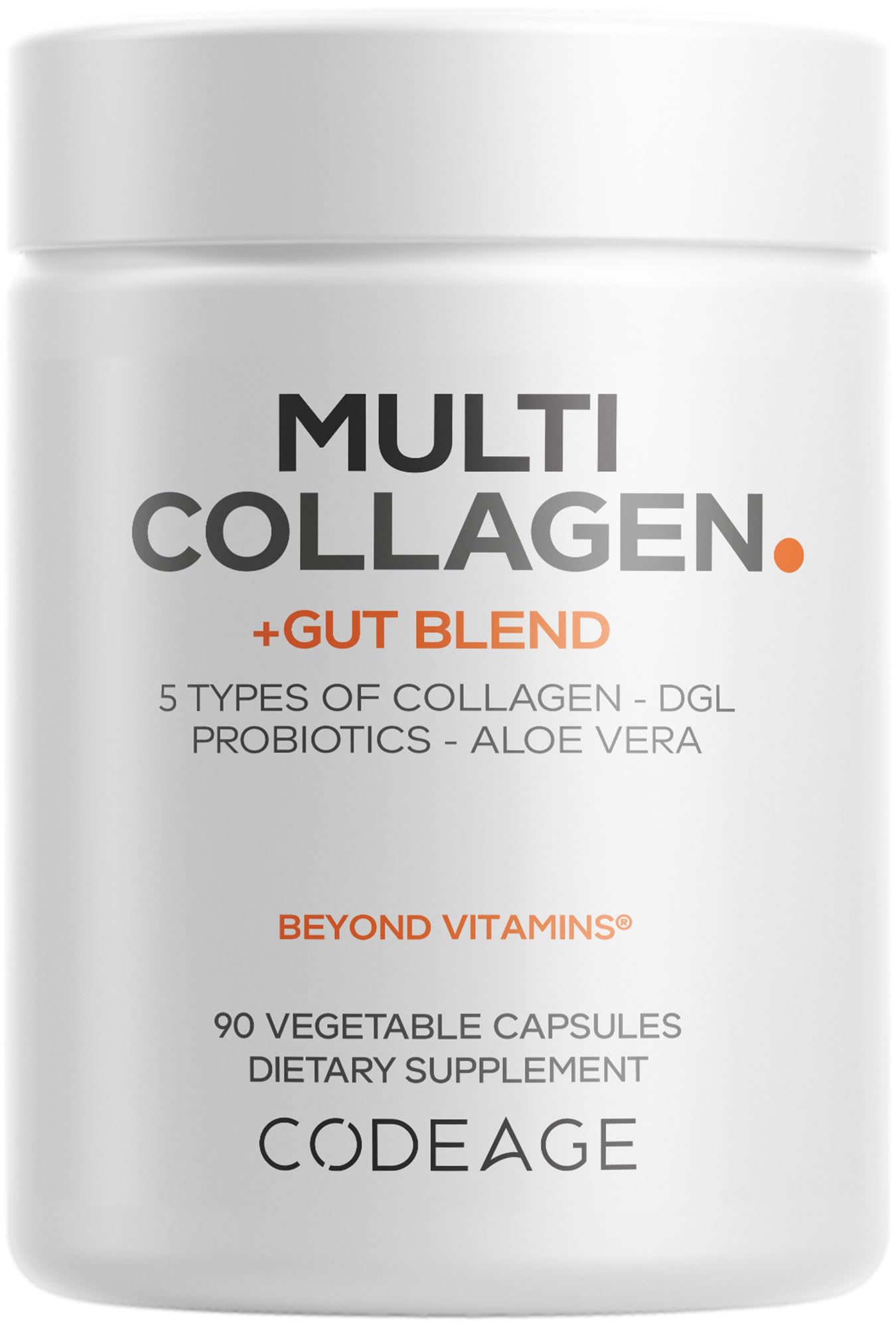 Codeage Multi Collagen + Gut Blend Supplement - Digestive Probiotics, DGL Licorice, Aloe Vera, Organic Peppermint Leaf, Slippery Elm - Hydrolyzed Bovine Collagen Pills - Non-GMO - 90 Capsules Codeage Au supplements