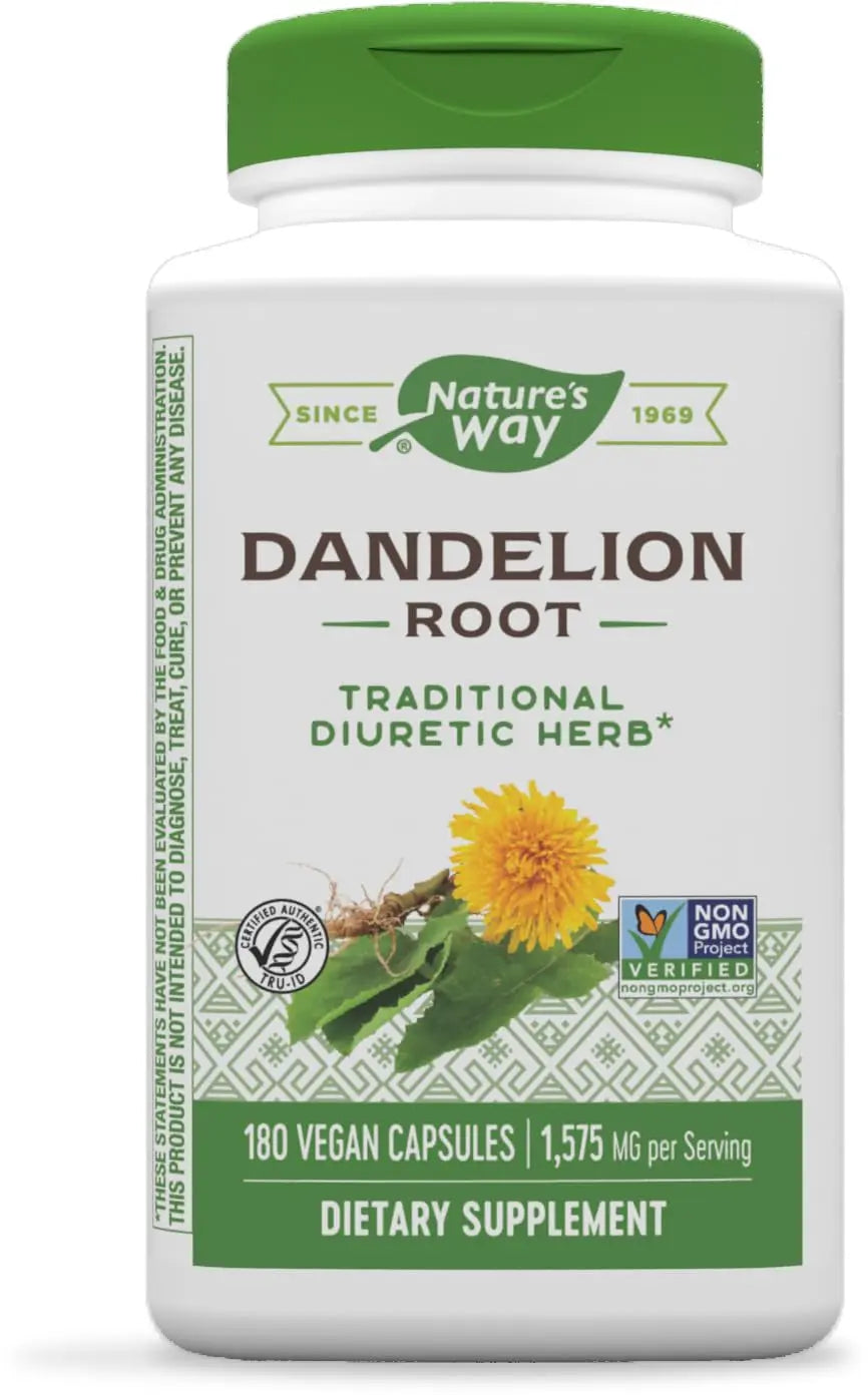 Nature's Way Dandelion Root Diuretic Herb* 525 mg per Capsule Non-GMO Nature's Way Au supplements