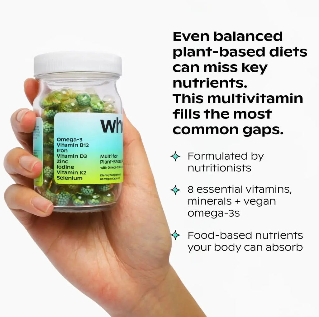 wholier Plant Based Multivitamin Vegan Omega-3 DHA EPA, Vitamin D, B12, Zinc, Vitamin K2, Iron, Iodine, Selenium wholier Au supplements
