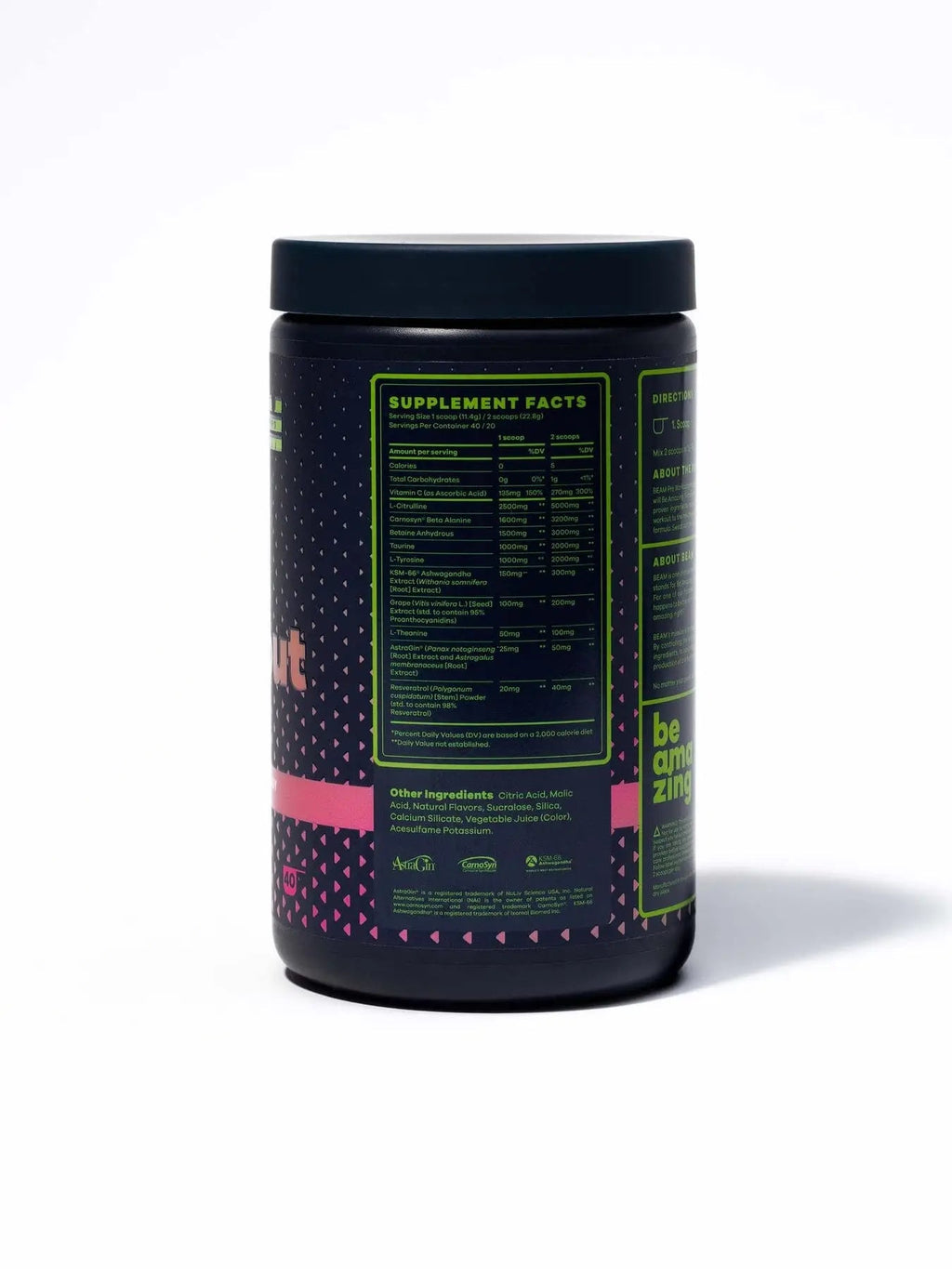 BEAM Be Amazing Vegan Stim Free Pre-Workout Powder | Energy Booster Powdered Drink BEAM Au supplements