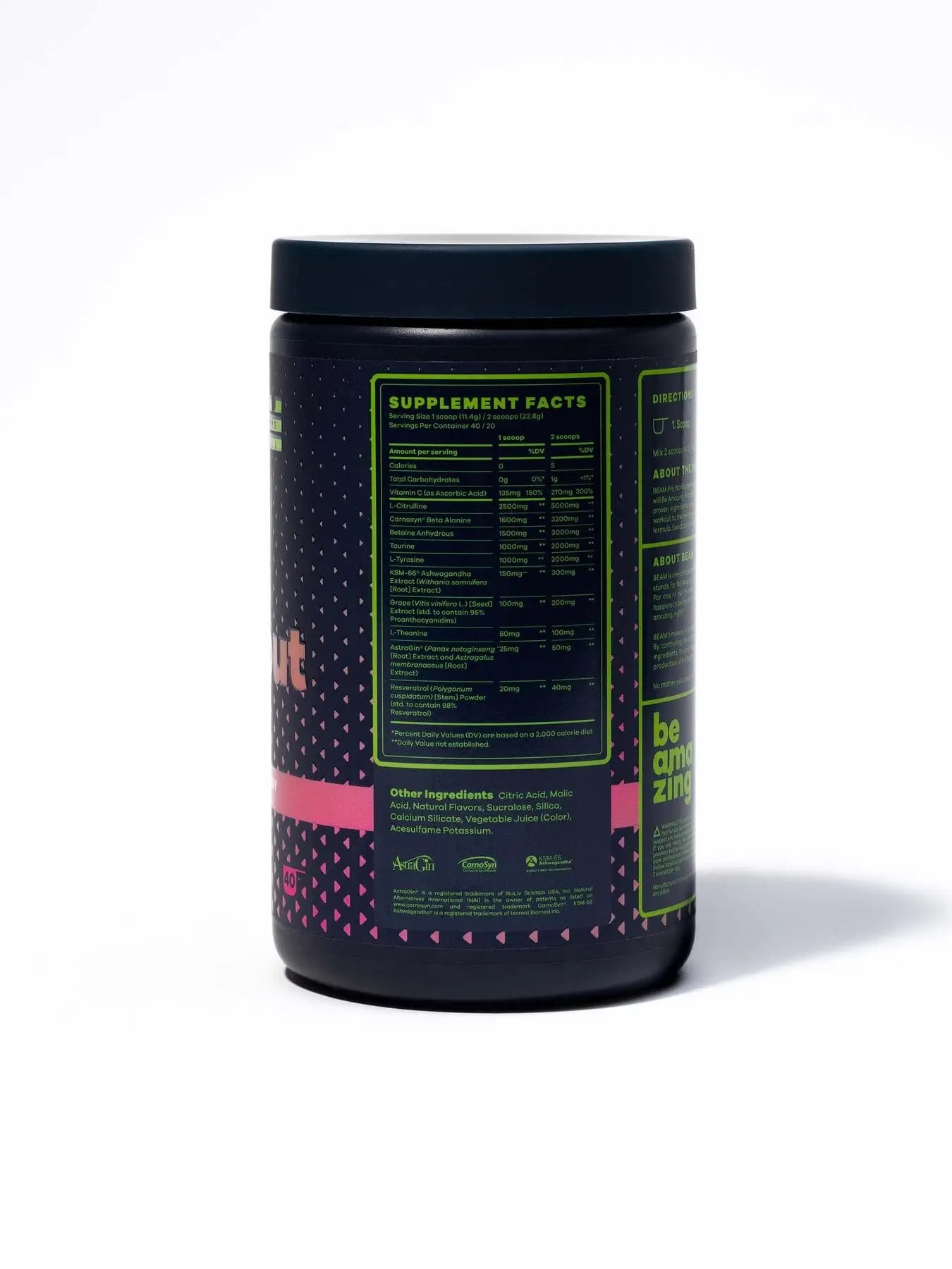BEAM Be Amazing Vegan Stim Free Pre-Workout Powder | Energy Booster Powdered Drink BEAM Au supplements