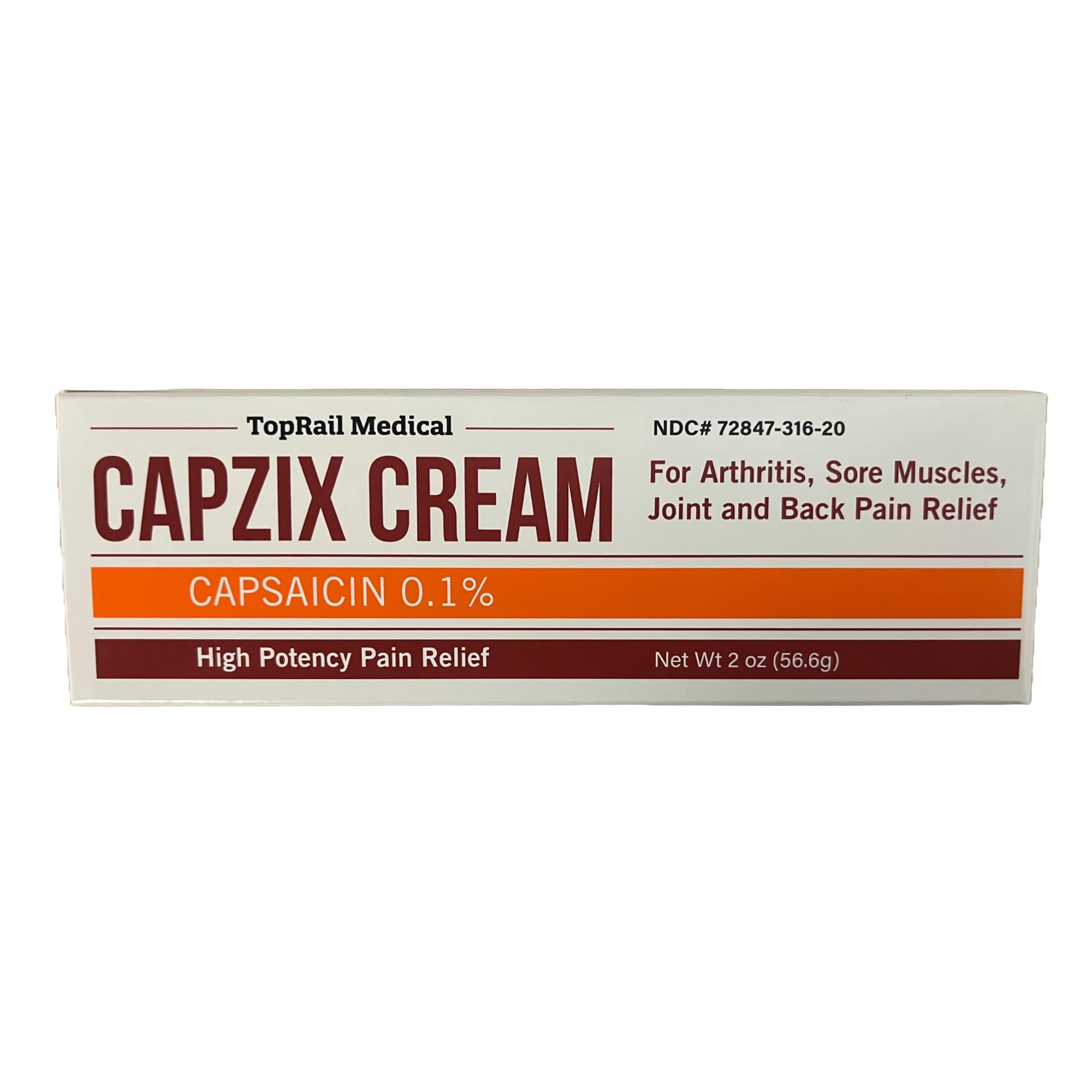 Capzix Cream for Pain Relief 2 OZ Capsaicin .1% High Potency/ Maximum Strength CAPZIX CREAM Au supplements