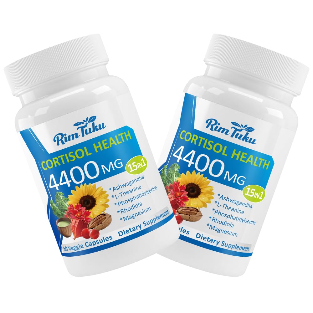RimTuku Cortisol Supplements for Women & Men -15-in-1 Cortisol Detox for Women, Cortisol Manager & Reducer with Ashwagandha, Rhodiola Rosea Supports Stress Relief, Adrenal Balance, 120 Capsules RimTuku Au supplements