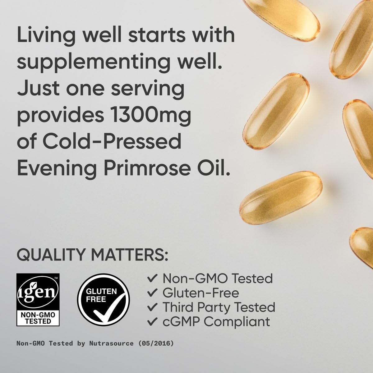 Sports Research Evening Primrose Supplement from Cold Pressed Oil - Softgels for Women’s Health & Skin Health - Gluten Free & Non-GMO GLA - High Potency 1300mg, 120 Count Sports Research Au supplements