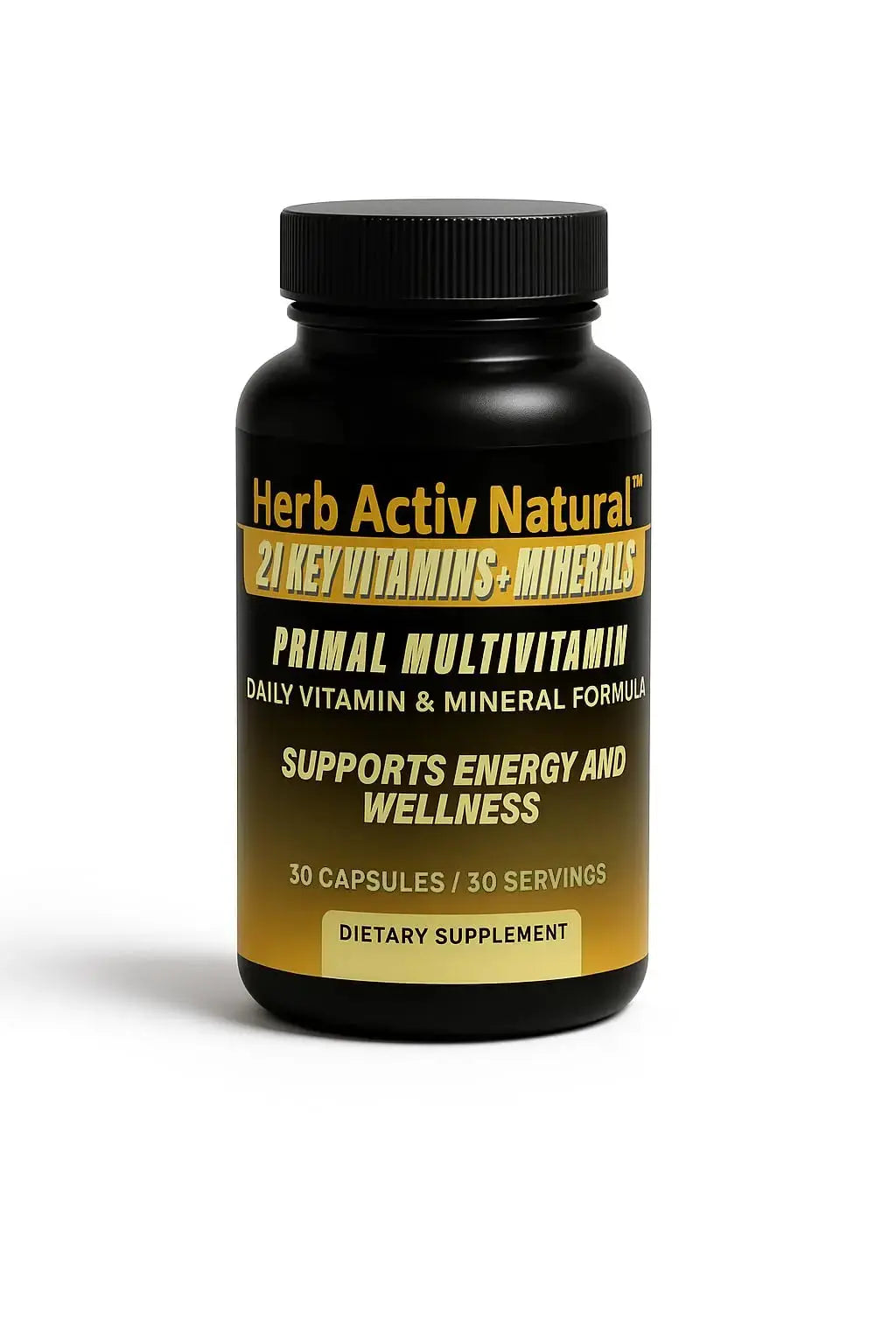 Herb Activ Natural Primal Multivitamin - 21 Essential Vitamins & Minerals - Daily Vitamin & Mineral Supplement - Energy & Wellness Support - 30 Capsules Herb Activ Natural Au supplements