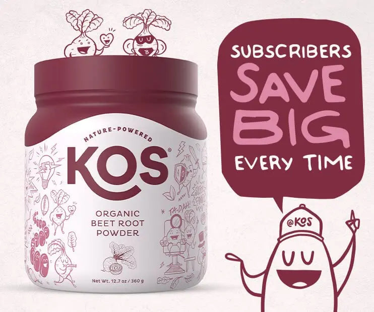 KOS Organic Beet Root Powder - USDA Certified, Nitric Oxide Booster, Non-GMO, Gluten KOS Au supplements