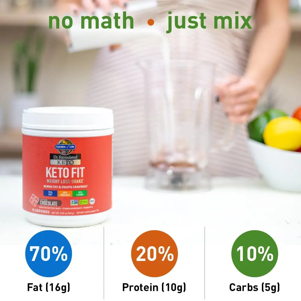 Garden of Life Dr. Formulated Keto Fit Weight Loss Shake - Chocolate Powder, 10 Servings Garden of Life Au supplements