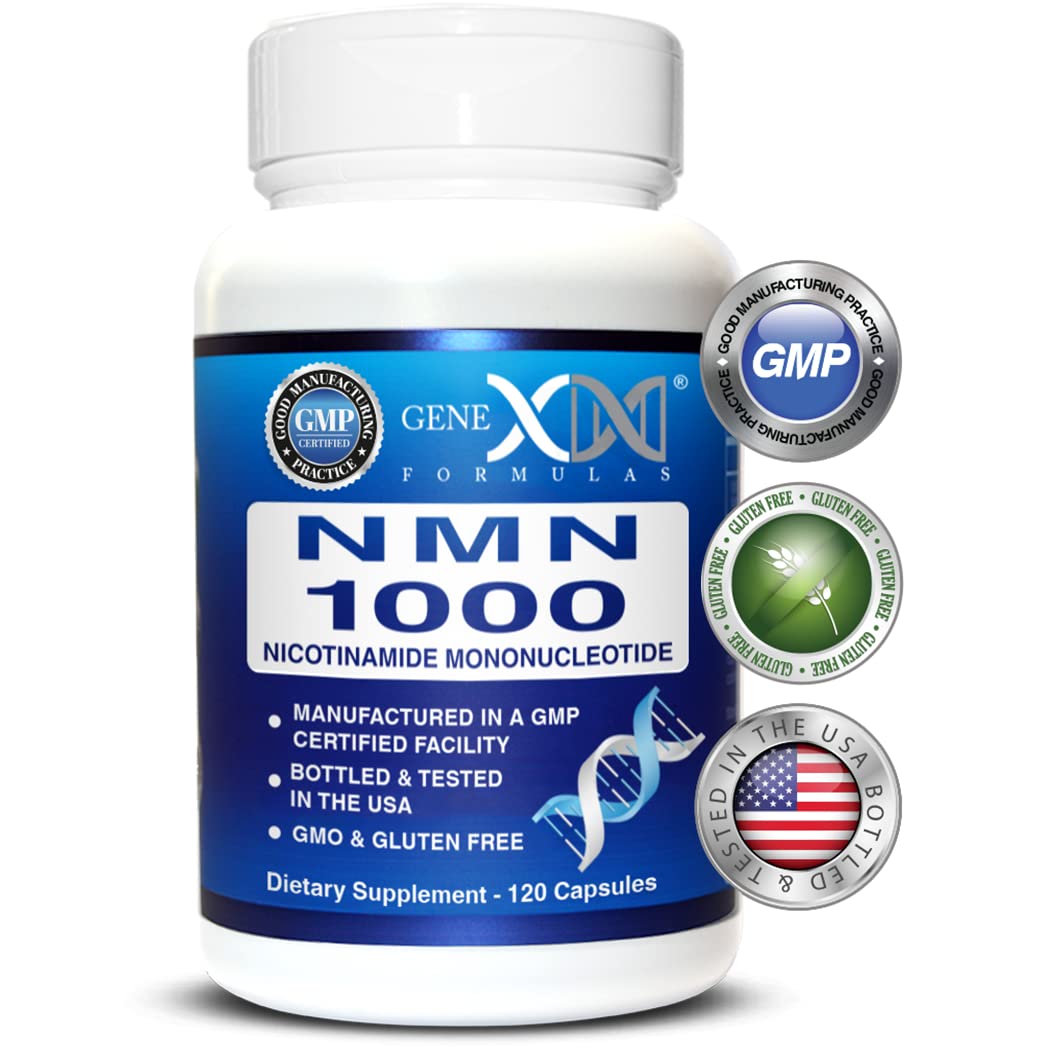 Genex Formulas NMN 1000mg - 99% Pure Shelf Stabilized Supplement Capsules for Increased NAD Levels & Healthy Aging, GMP Certified, 1000mg per Serving, 120 Capsules Genex Formulas Au supplements