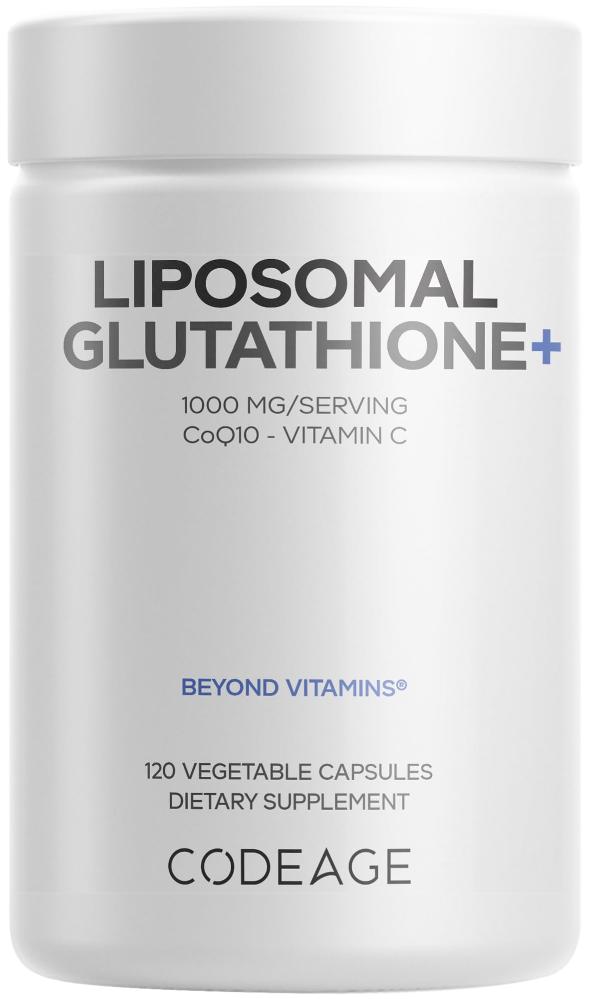 Codeage Liposomal Glutathione+ Supplement - 1000 mg Reduced L-Glutathione Pills, Vitamin C Ascorbic Acid, CoQ10 - Liposomal Delivery - Skin & Antioxidant Support - Non-GMO - 120 Capsules Codeage Au supplements