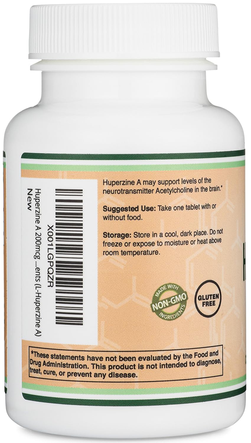 Huperzine A 200mcg (Third Party Tested) 120 Tablets, Brain Supplement to Promote Acetylcholine (Acetylcholinesterase Inhibitor) - Supports Memory and Focus by Double Wood Double Wood Supplements Au supplements