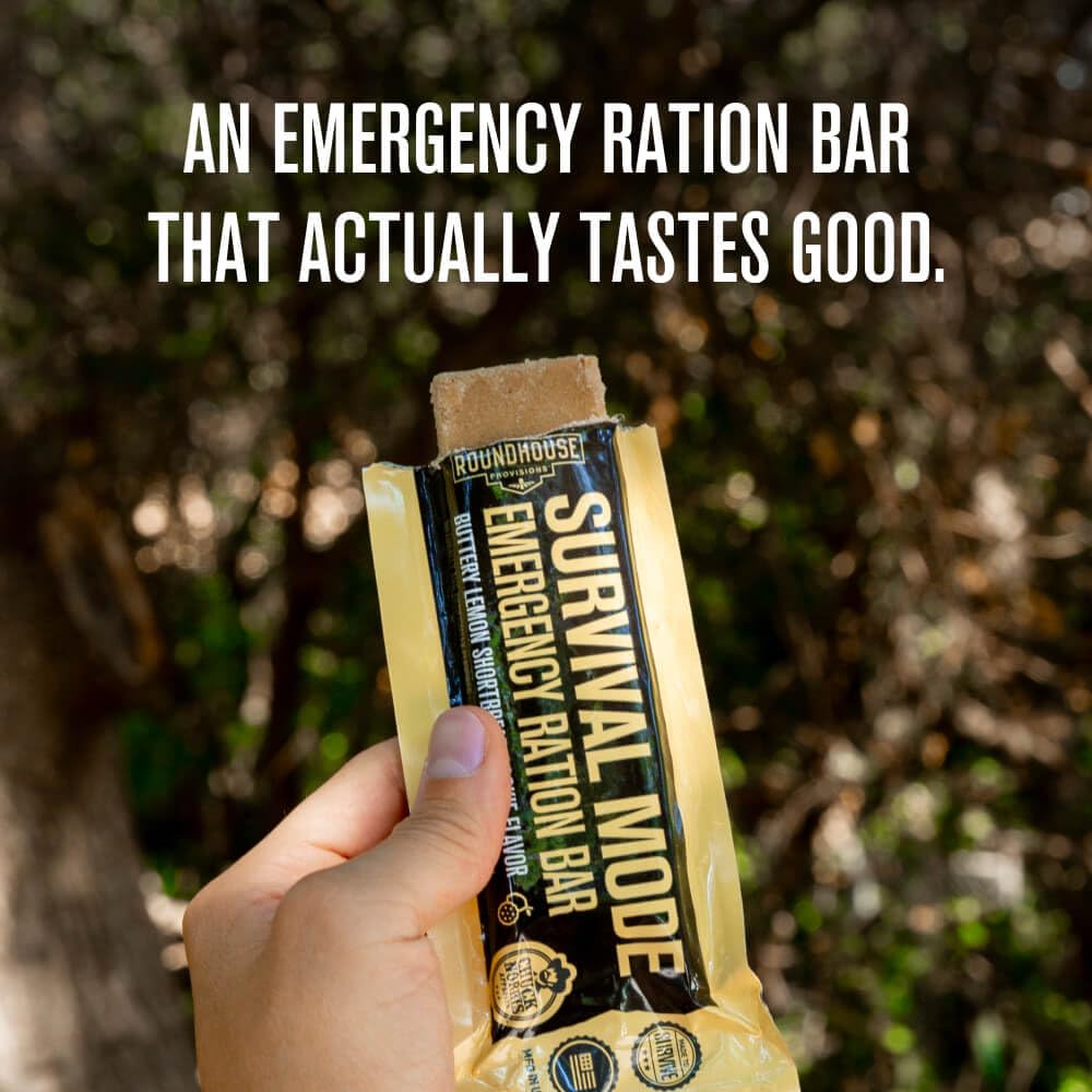 Roundhouse Provisions by Chuck Norris Emergency Food Bars - High Calorie Lemon Shortbread, 14 Vitamins & Minerals - Whole Grain Sorghum, 5-Year Shelf Life - Survival Rations for Crisis & Adventure ROUNDHOUSE PROVISION Au supplements