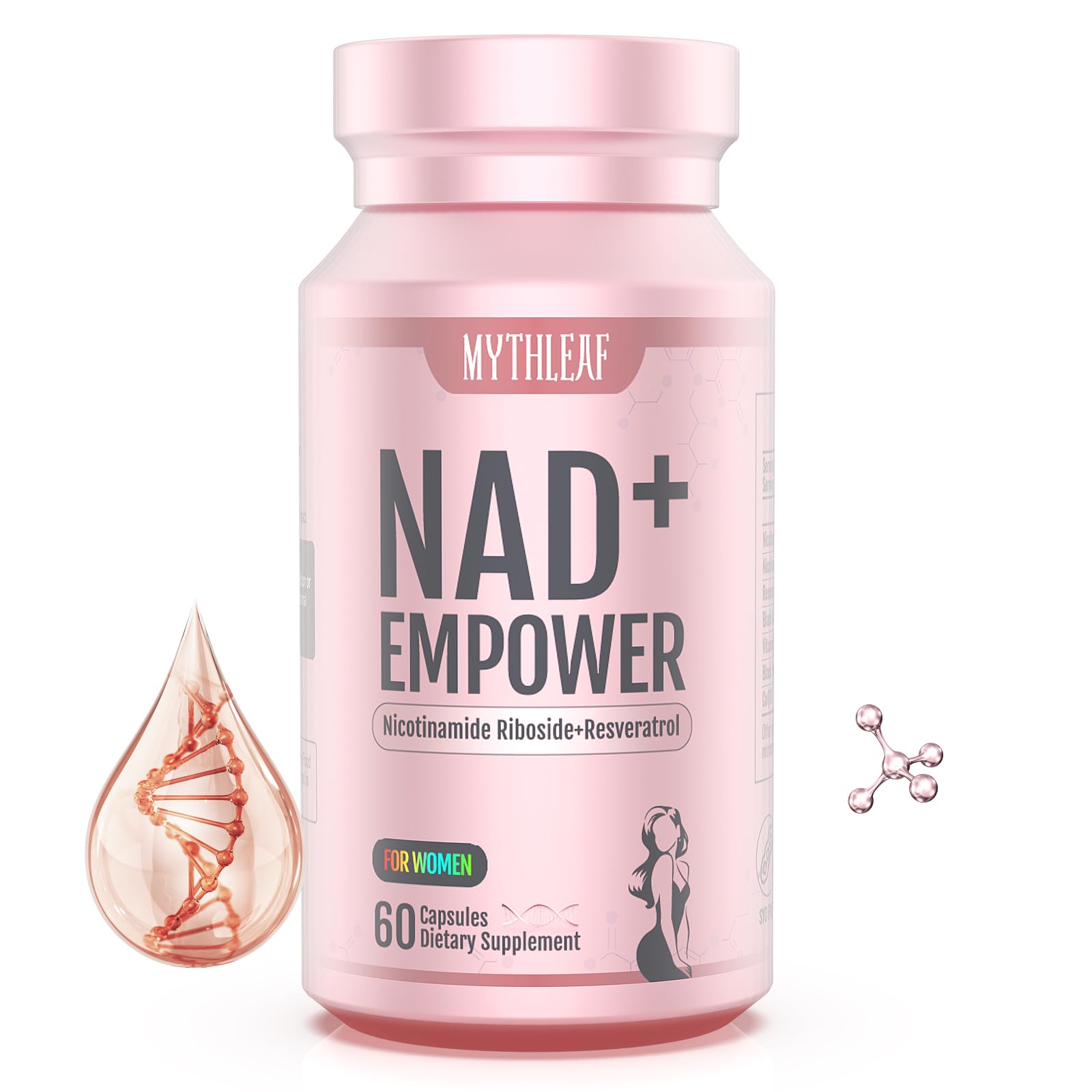 MythLeaf Exclusive NAD+ Supplement for Women,NMN Alternative with Resveratrol, CoQ10,Black Cohosh, Vitamin E for Cellular Health,Enhance Energy, Balance Mood, 60 Capsules,30 Day Supply MythLeaf Au supplements