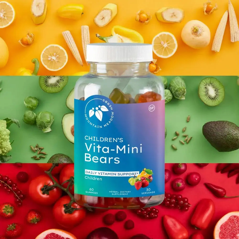 Mountain Meadow Herbs Vita-Mini Bears for Children | Multivitamin with Biotin, Folic & Pantothenic Acid, Iodin, Zinc | Mountain Meadow Herbs Au supplements