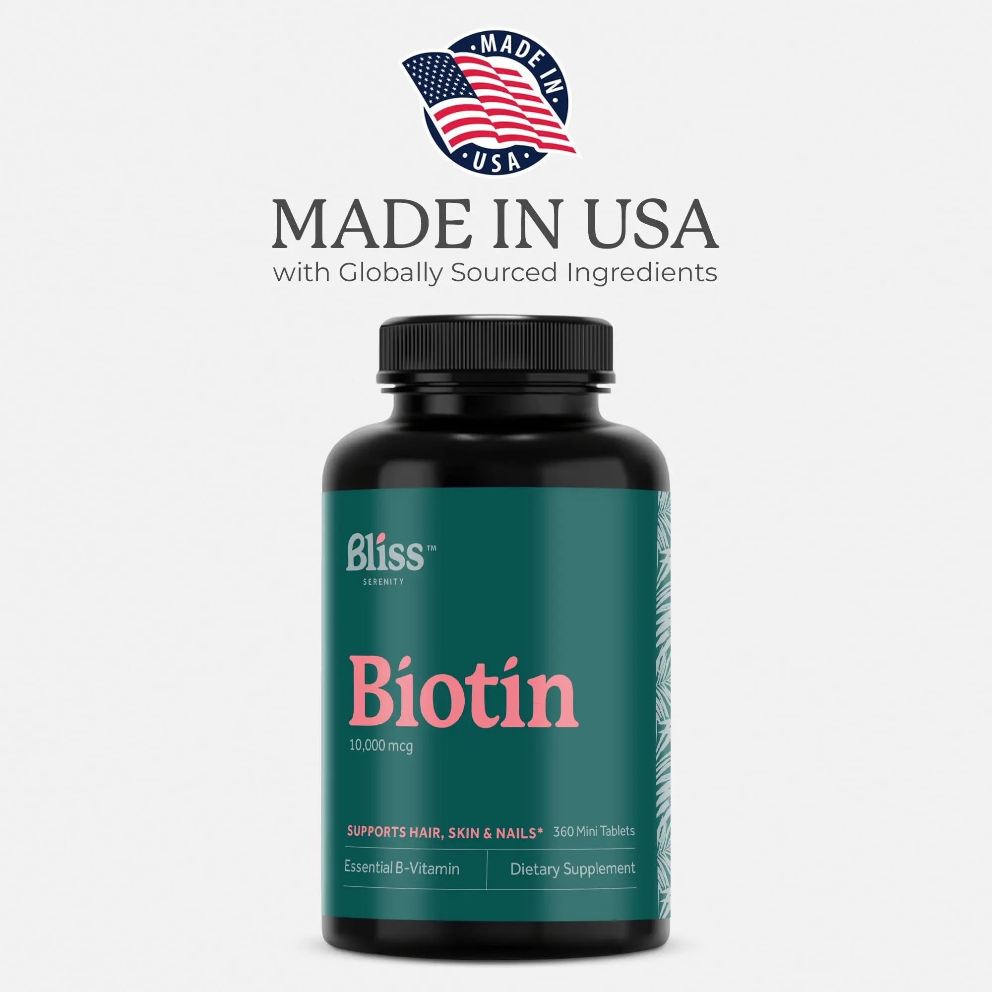 Bliss Serenity Biotin 10000mcg - Max Strength Biotin Supplement - Hair Skin and Nails Vitamins Bliss Serenity Au supplements