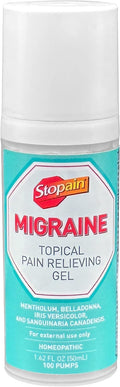 Stopain Migraine Pain Relief Gel Pump, 1.62oz, USA Made, Max Strength Fast Acting Research Proven Topical Effective at Any Stage, No Known Side Effects or Drug Interactions, HSA FSA Approved Products Stopain Au supplements